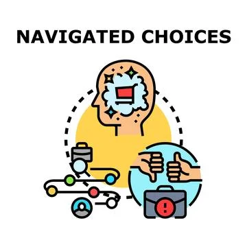 Navigating choices developing strategy and making decisions Stock Illustration