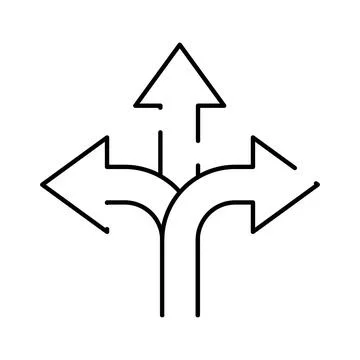 Navigating choices, making decisions, finding multiple paths Stock Illustration