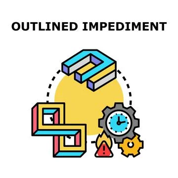 Navigating complex business problems with outline impediment Stock Illustration