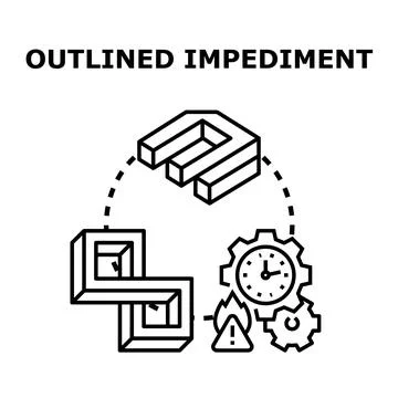 Navigating complex business problems with outline impediment Stock Illustration