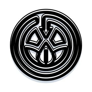 Navigating complex circular maze path finding solution イラスト素材