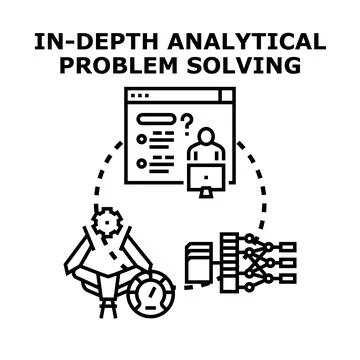 Navigating complex data for analytical problem solving Stock Illustration