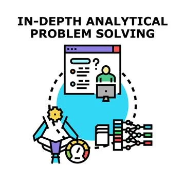 Navigating complex data for analytical problem solving Stock Illustration