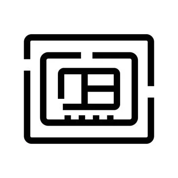 Navigating complex data in a chip maze icon Stock Illustration