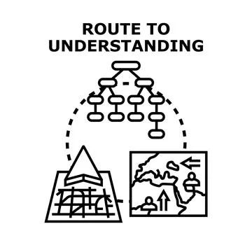 Navigating complex data structure for understanding concept Stock Illustration
