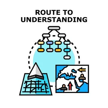 Navigating complex data structure for understanding concept Stock Illustration