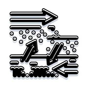 Navigating complex directions with multiple arrows illustration Illustrazione stock