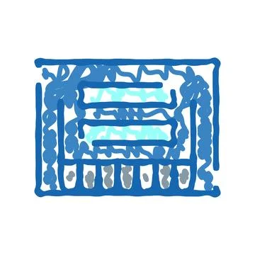 Navigating complex labyrinth maze finding difficult solution Stock Illustration