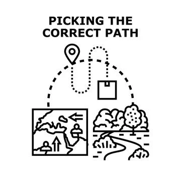 Navigating complex paths choosing the right direction Stock Illustration