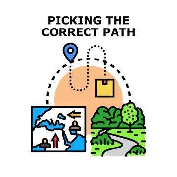 Navigating complex paths choosing the right direction Stock Illustration