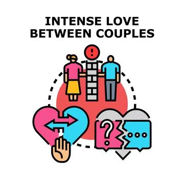 Navigating couple relationship problems and intense love concept Stock Illustration