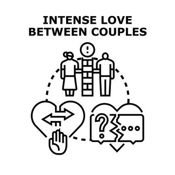Navigating couple relationship problems and intense love concept Stock Illustration