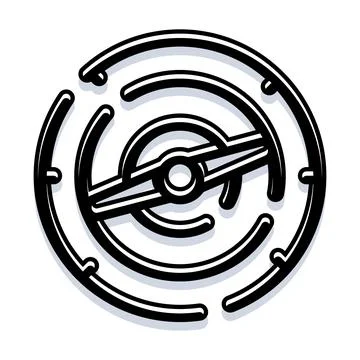 Navigating decision making path in a circular abstract maze Stock Illustration