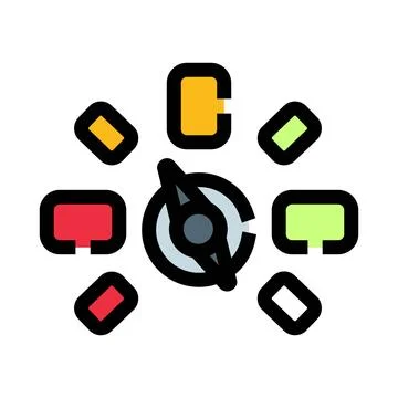 Navigating decision making process with abstract icon controls イラスト素材