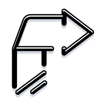 Navigating decision turning right direction arrow symbol Stock Illustration