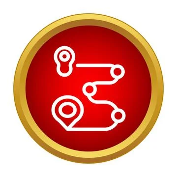 Navigating destination route on digital map with pins Stock Illustration