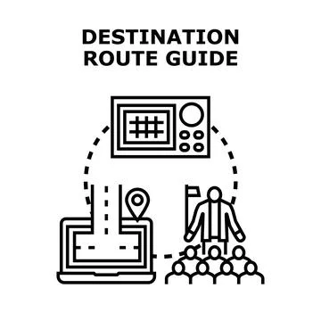 Navigating destination route guide planning journey concept Иллюстрация