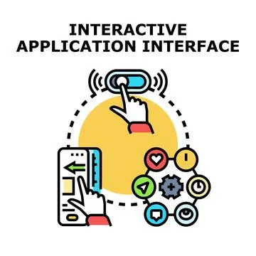 Navigating digital application interface with user interactions Ilustración de archivo
