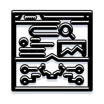 Navigating digital data with network connection and technology 库存插图