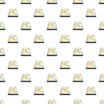 Navigating digital map route with location pins seamless pattern Stock Illustration