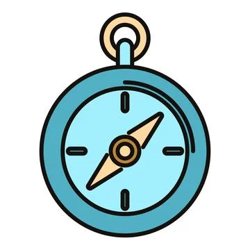 Navigating direction and exploration with a compass pictogram Illustrazione stock