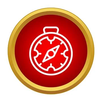 Navigating direction with a compass icon on red gold background イラスト素材