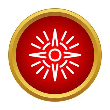 Navigating direction symbol in red circle button Stock Illustration