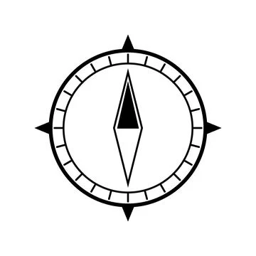 Navigating direction using a simple compass icon symbol Stock Illustration