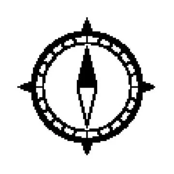Navigating direction using a simple compass icon symbol Stock Illustration