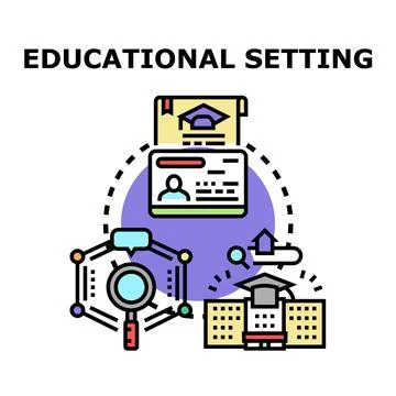 Navigating educational setting concepts researching student data Stock Illustration