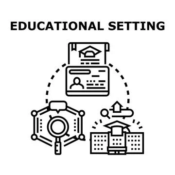 Navigating educational setting concepts researching student data Stock Illustration