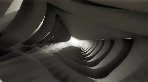 Navigating into an evolving irregular geometry tunnel Stock Footage 57699980