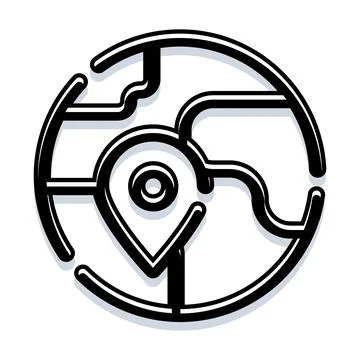 Navigating global location with a map pin icon Stock Illustration
