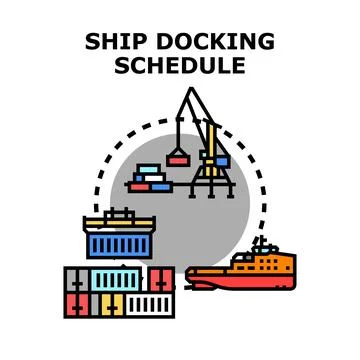 Navigating global logistics process with docking schedule Stock Illustration