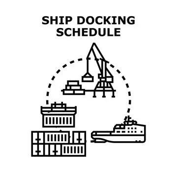 Navigating global logistics process with docking schedule Stock Illustration
