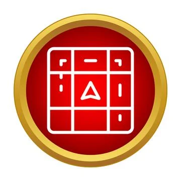 Navigating global positioning system with zoom controls icon Illustrazione stock