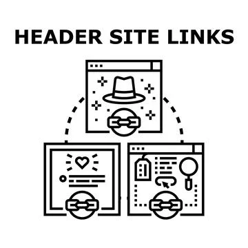 Navigating header site links for website usability Stock Illustration
