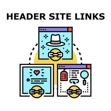 Navigating header site links for website usability Stock Illustration