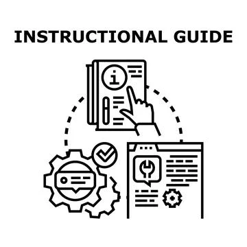 Navigating instructional guide for problem solving and support Stock Illustration