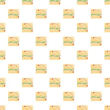 Navigating journey map seamless pattern for travel background Stock Illustration
