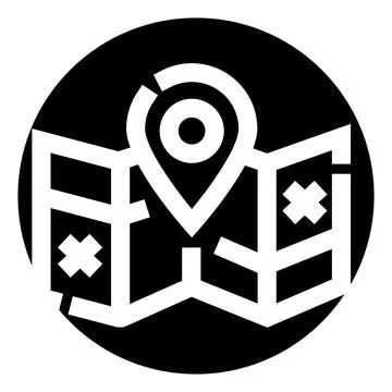 Navigating map with location pin icon symbol Stock Illustration