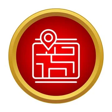 Navigating map with location pin icon symbol Stock Illustration