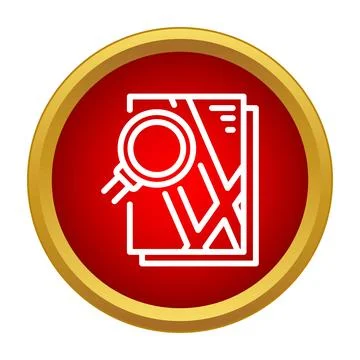 Navigating map location searching with magnifying glass icon イラスト素材