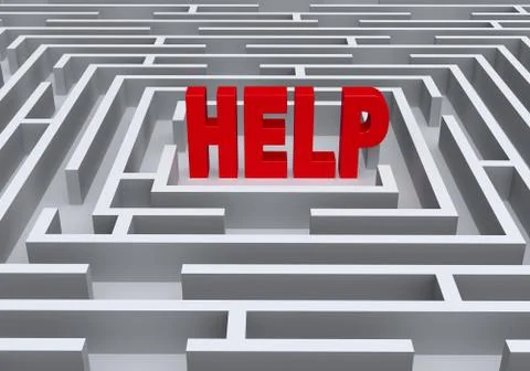 Navigating a Maze to Find Help Stock Illustration