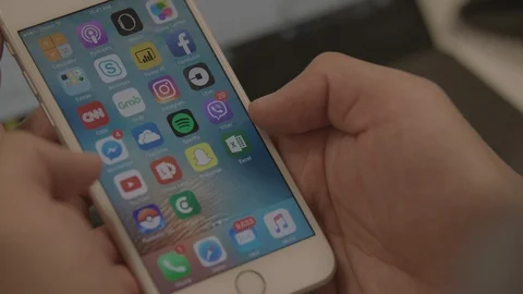Navigating Microsoft Excel on Smartphone Stock Footage 98723792