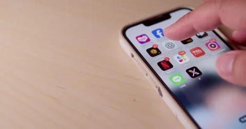 Navigating mobile apps user interaction with phone interface home tutorial Stock Footage 323069710