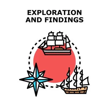 Navigating new lands finding ancient discoveries Stock Illustration