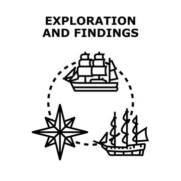 Navigating new lands finding ancient discoveries Stock Illustration