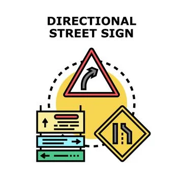 Navigating new paths, planning route with directional street signs Illustrazione stock