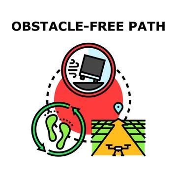 Navigating obstacle free path with drone technology Stock Illustration